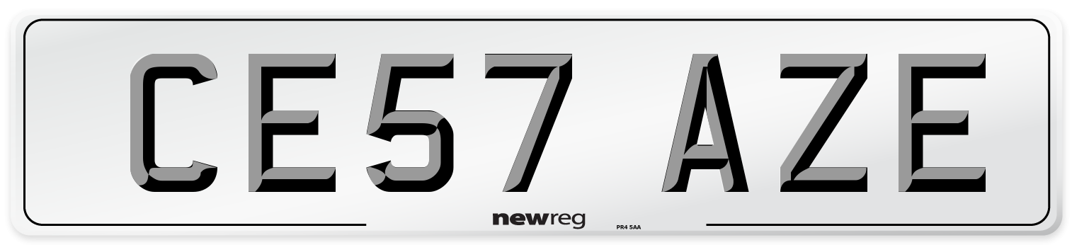 CE57 AZE Number Plate from New Reg
